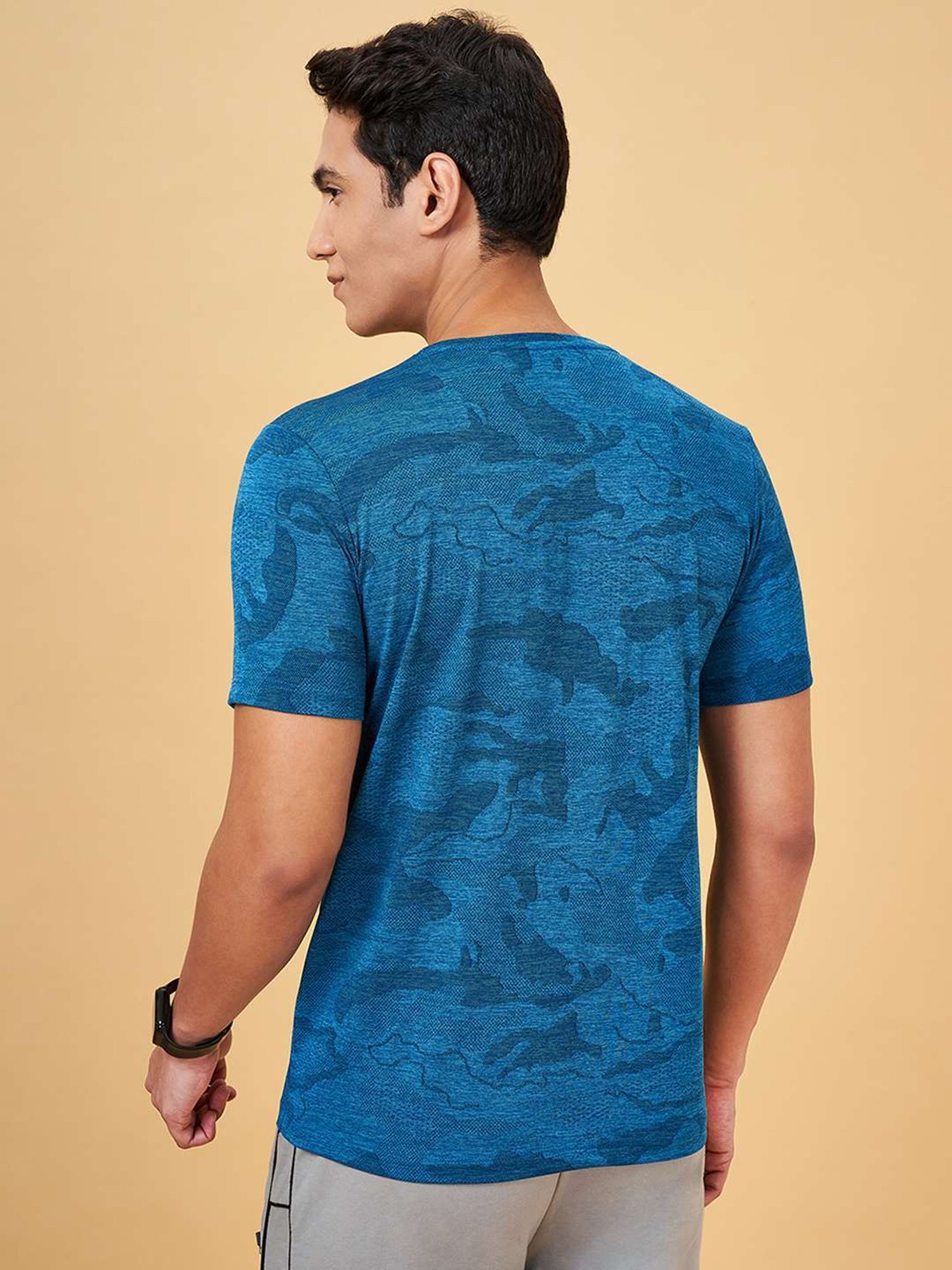 Ajile By Pantaloons Teal Slim Fit Printed T-Shirt