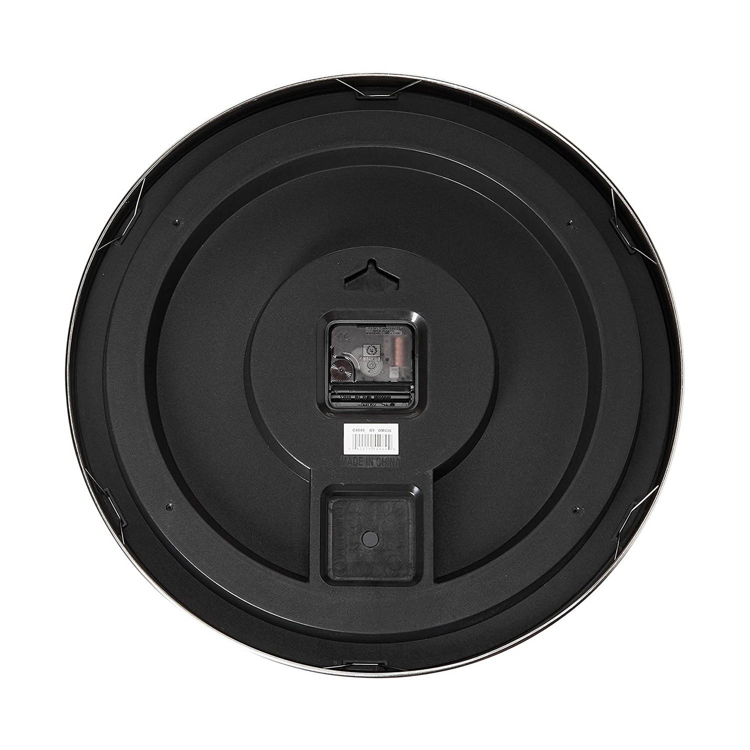 Bulova 16" Metro Quartz Satin Pewter Finish Metal Black Dial Wall Clock C4849