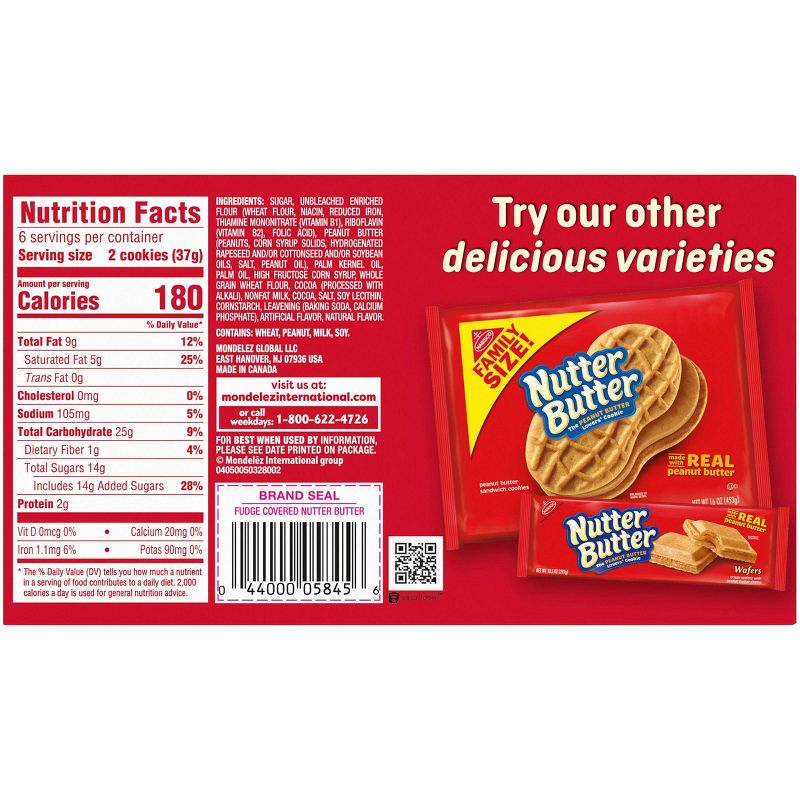 Nutter Butter Fudge Dipped Peanut Butter Cookies - 7.9oz