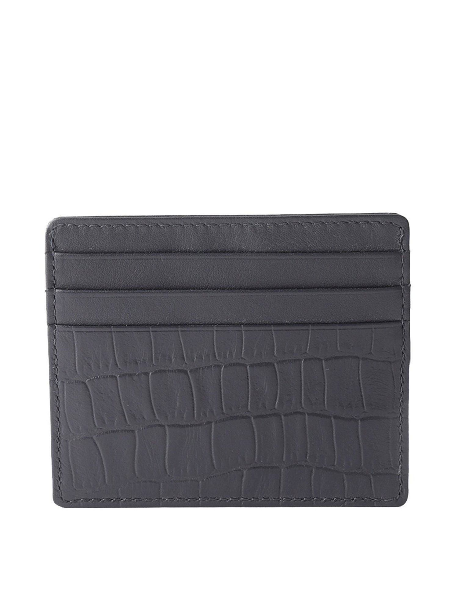 Brown Bear Black Casual Leather Rfid Card Holder for Men