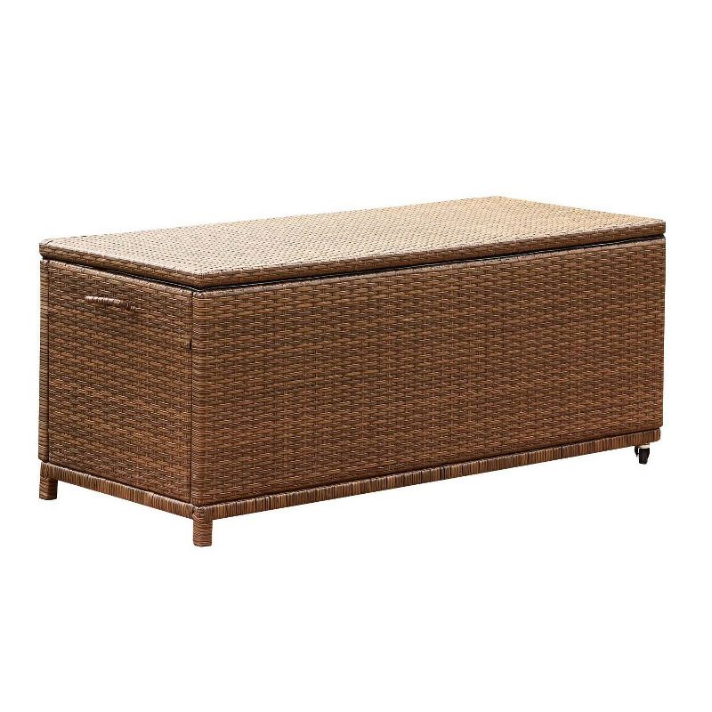 Manchester Outdoor Wicker Storage Ottoman Brown - Abbyson Living
