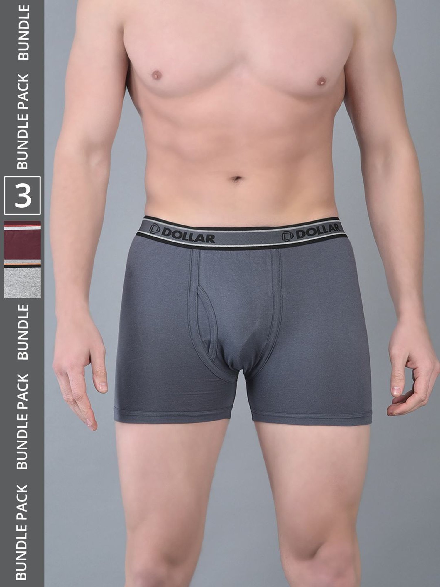 Dollar Bigboss Assorted Cotton Regular Fit Trunks - Pack Of 3