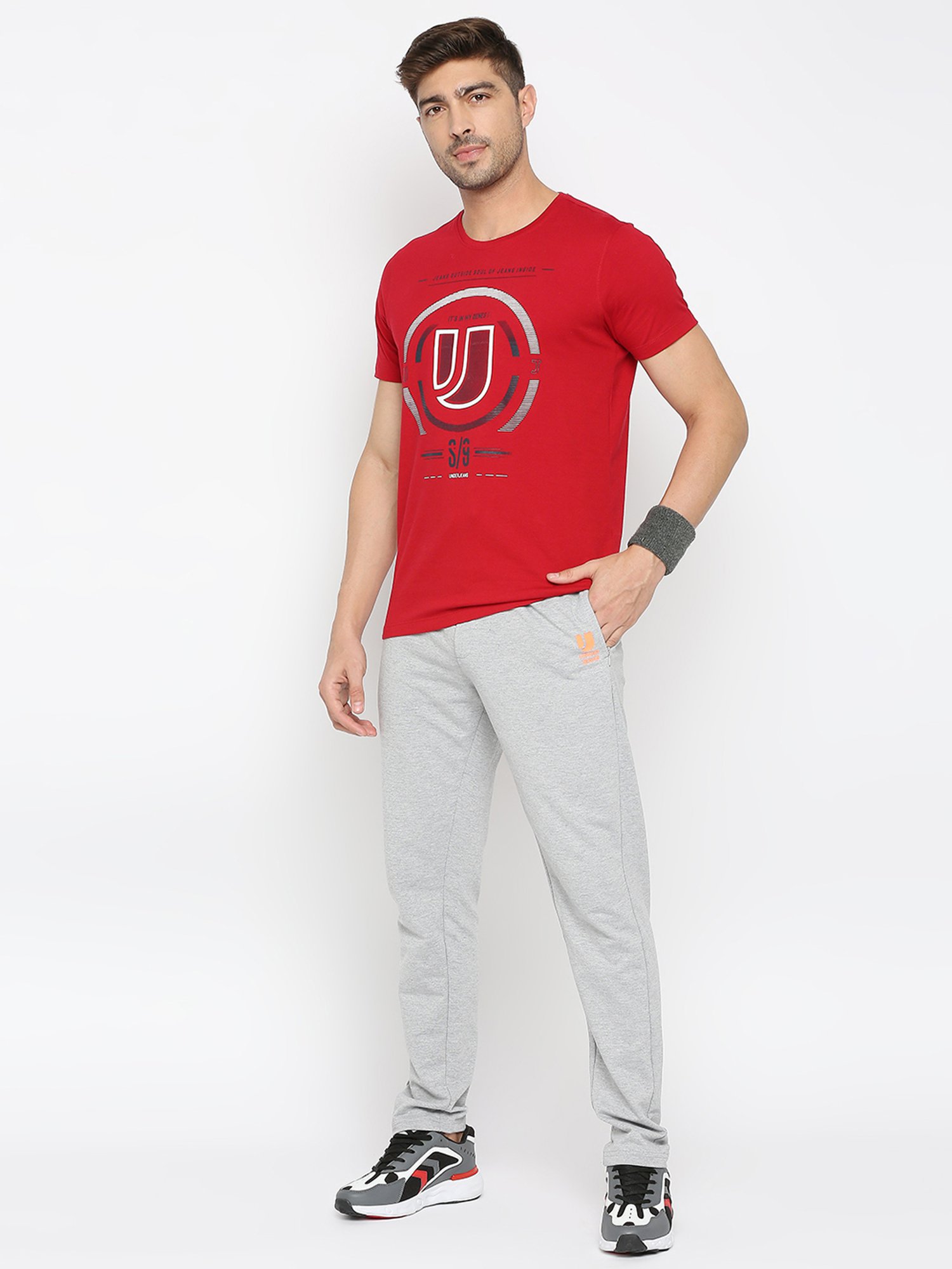 UnderJeans by Spykar Grey Regular Fit Trackpants
