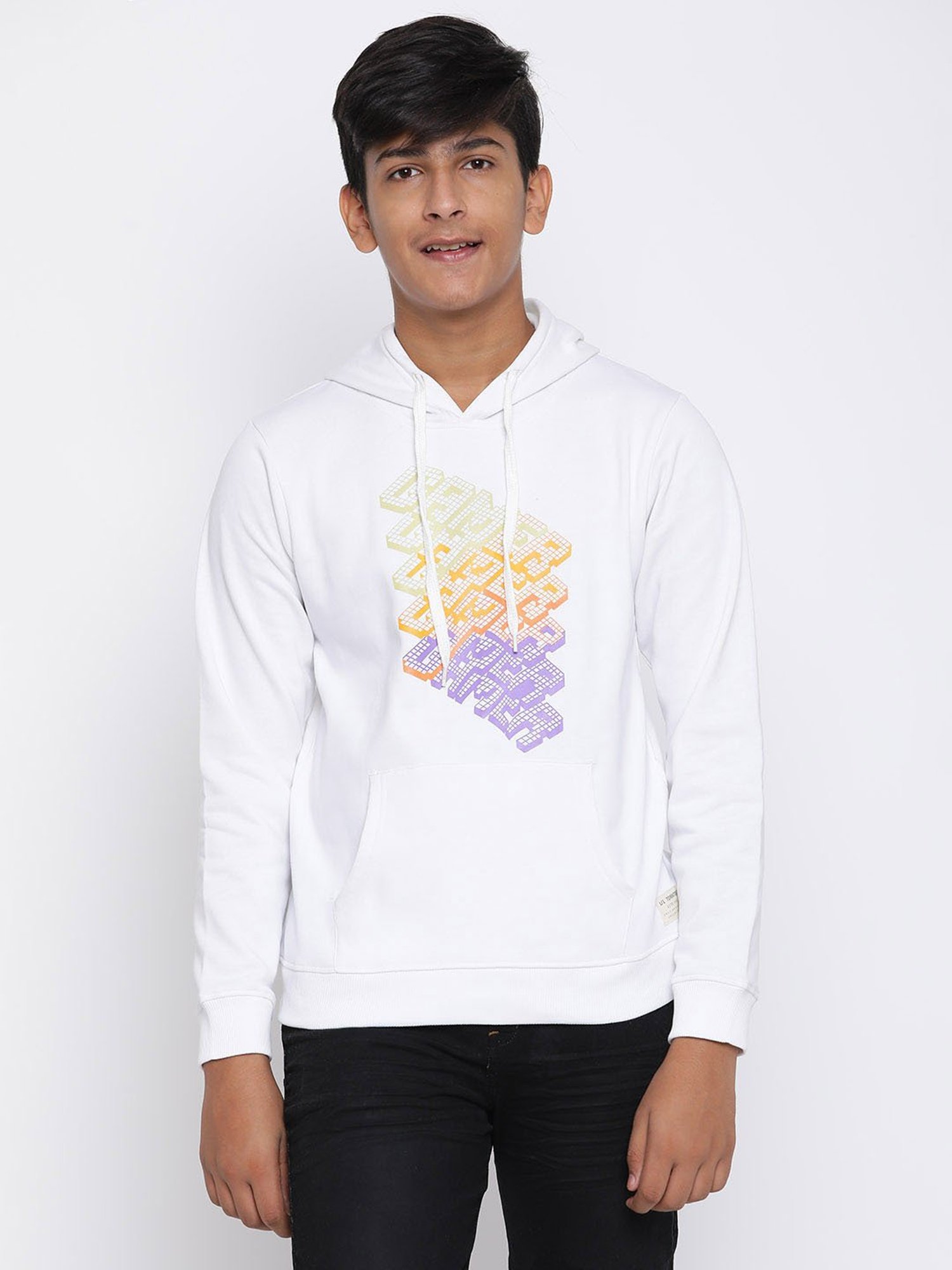 Lil Tomatoes Kids White Printed Full Sleeves Sweatshirt