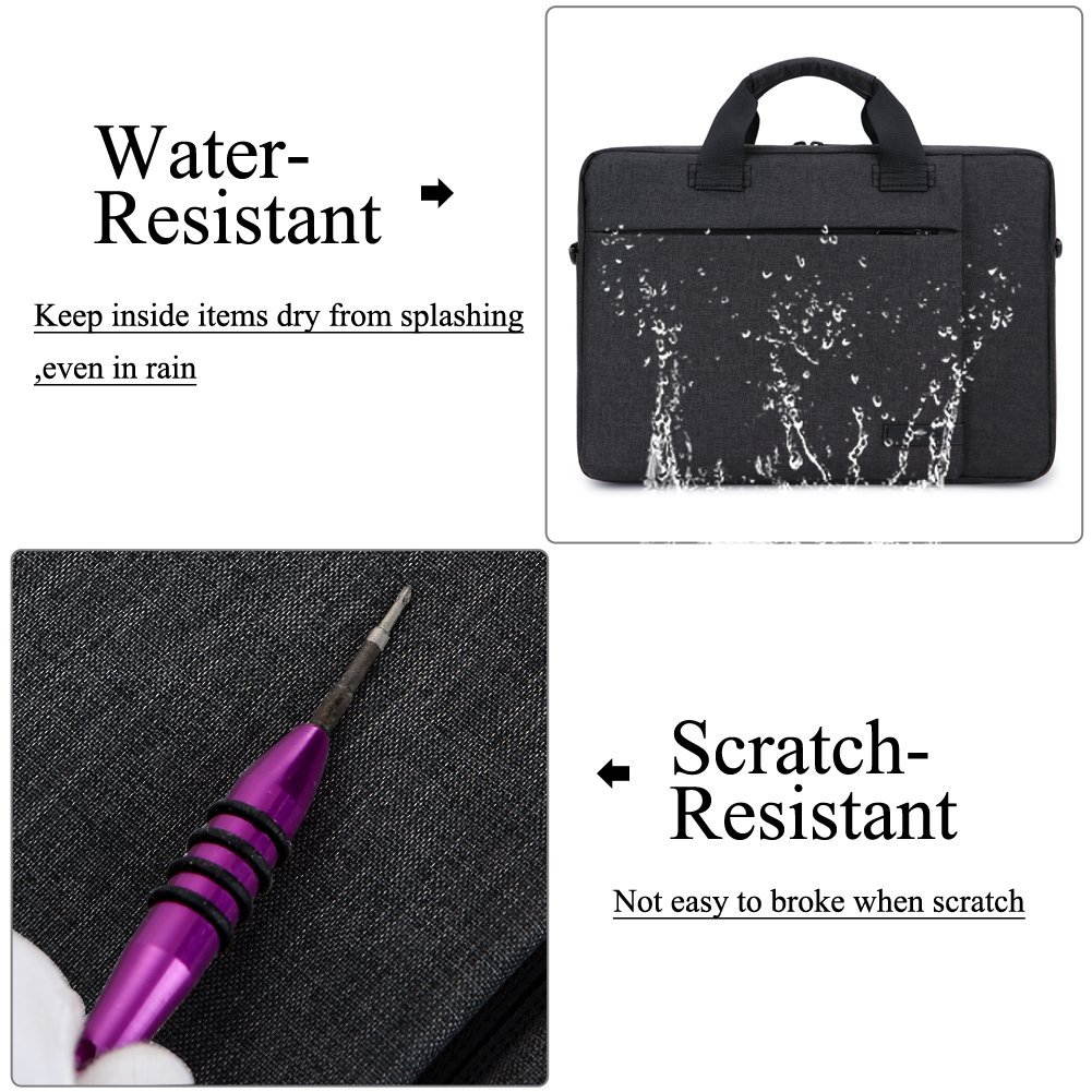 BRINCH Laptop Bag 13.3 Inch, Stylish Fabric Laptop Messenger Shoulder Bag Case Briefcase for 13 - 13.3 Inch Laptop / Notebook / MacBook / Ultrabook / Chromebook Computers (Black)