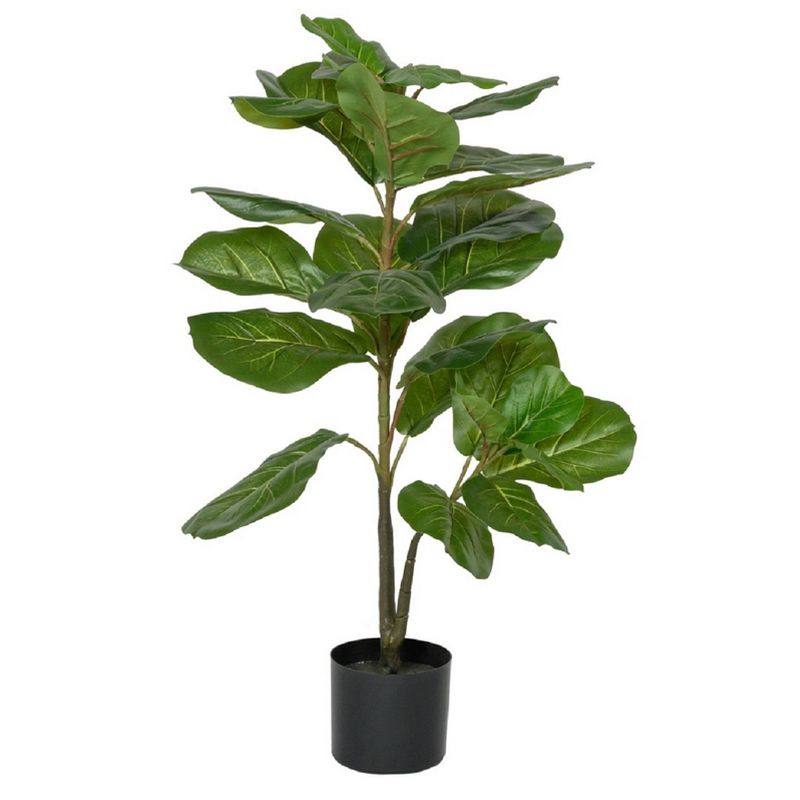 Extra Small Ficus Lyrata Indoor/Outdoor Artificial Plant Green - Pottery Pot