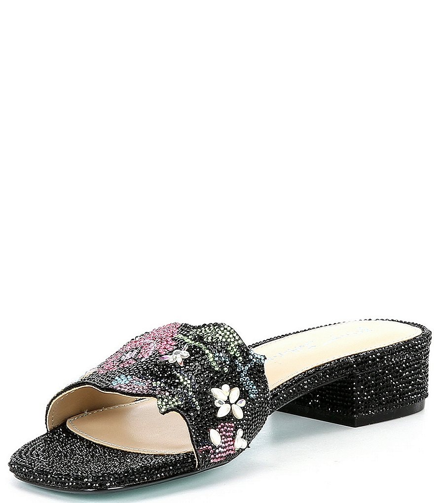 Blue by Betsey Johnson Lins Rhinestone Embellished Dress Slides