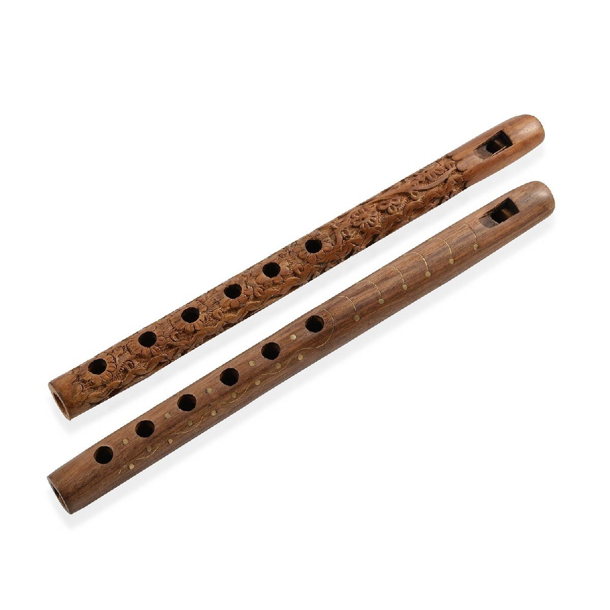 Shop LC Beautiful Musical Instrument Gifts Set of 2 Handcrafted Wooden Flutes Traditional