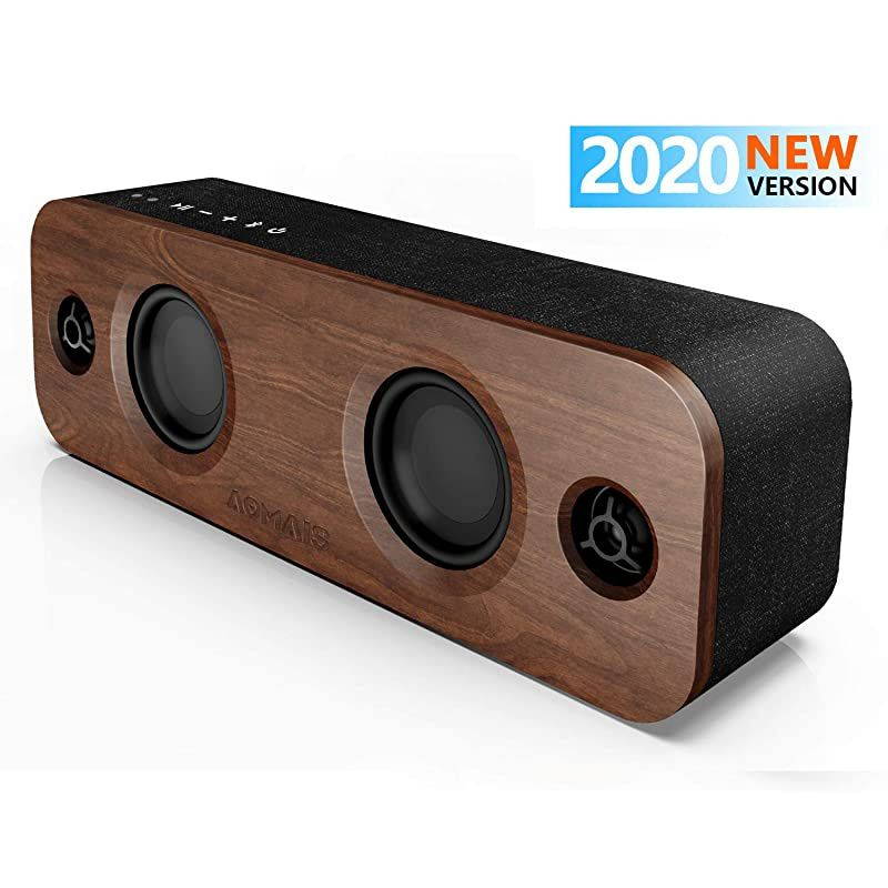 Life Bluetooth Speaker 30W Loud Home Party Wireless Bluetooth Speakers 2 Woofersamp2 Tweeters for Super Bass Stereo SoundTWS and 100Ft Bluetooth V5012Hour Playtime Subwoofer Imitation Wood