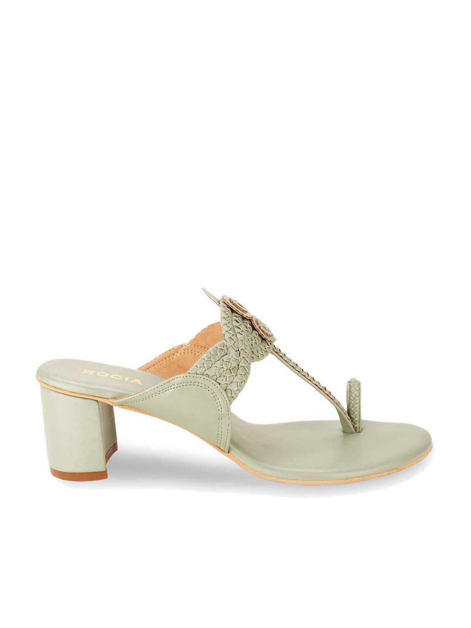 Rocia by Regal Women's Sage Green Toe Ring Sandals