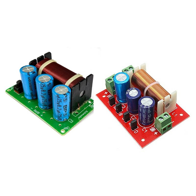 200W Pure Bass Speaker Crossover 1 Way Frequency Divider & 400W Speaker Crossover 2 Way High-Low 4-16 Ohm