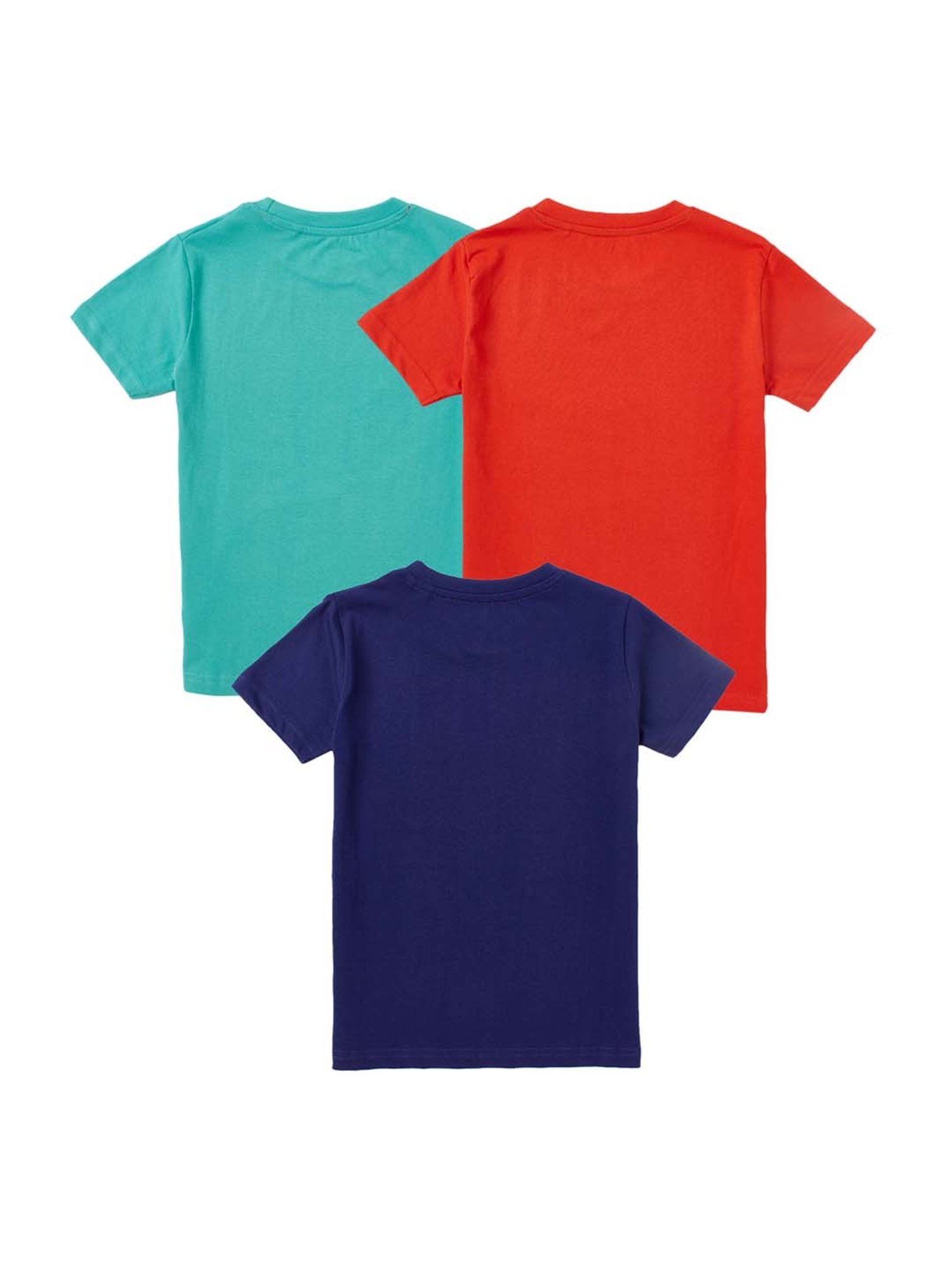 Cub McPaws Kids Multicolor Cotton Printed T-Shirt (Pack of 3)