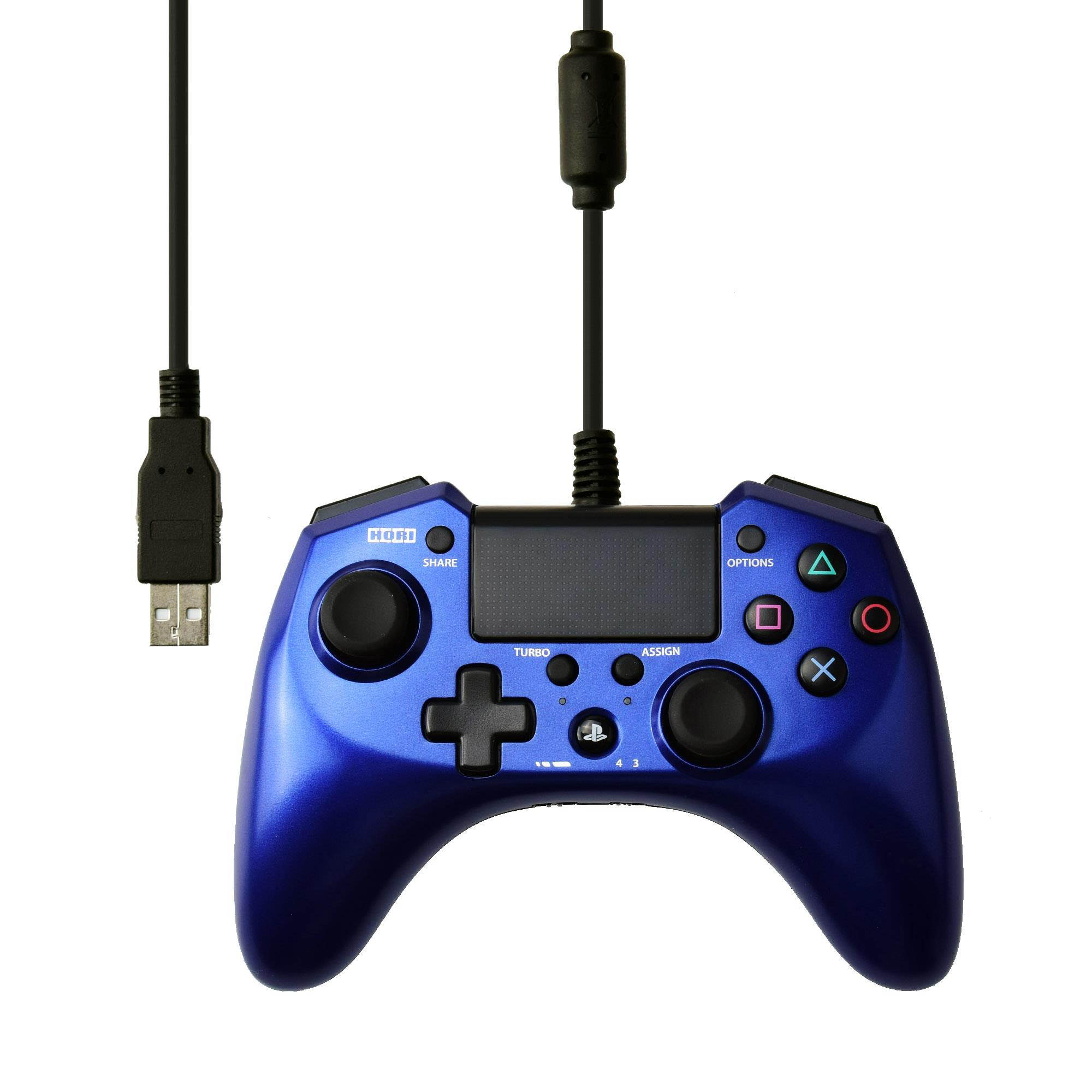 Hori Pad 4 FPS Plus Wired Controller Gamepad for PS4 PS3 Blue