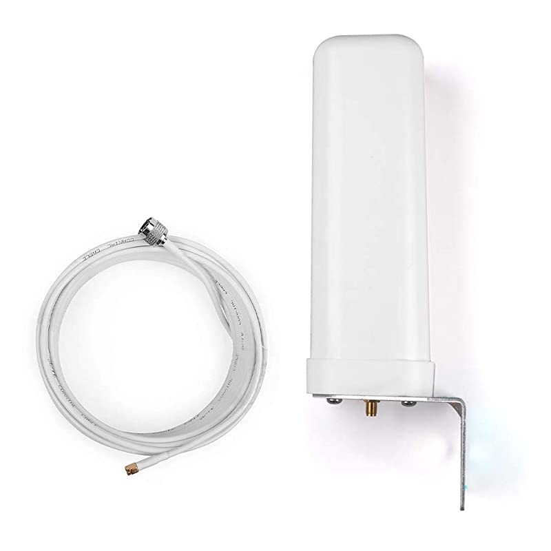 Universal Wide-Band GSM 3G 4G LTE Omni-Directional Outdoor Antenna Pole Mount with 49.2ft(15m) RG58 SMA Male to N Male 3D-FB Coax Cable for Cell Signal Boosters