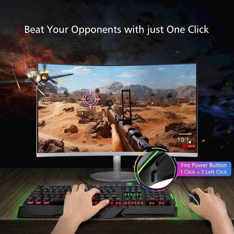 7200 DPI Ergonomic Optical Wired Gaming Mouse 8 Programmable Buttons RGB Backlit