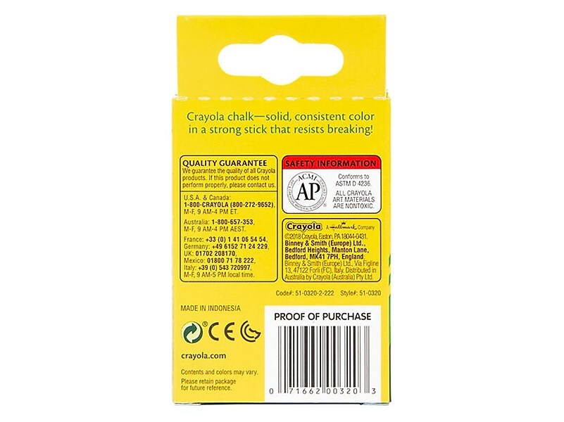 Crayola Children's Chalk in White - 12 Count