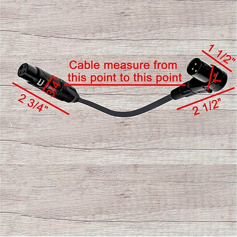 XLR Cable Right Angle Male to Straight Female - 3 Feet Red - Pro 3-Pin Microphone Connector for Powered Speakers, Audio Interface or Mixer for Live Performance & Recording