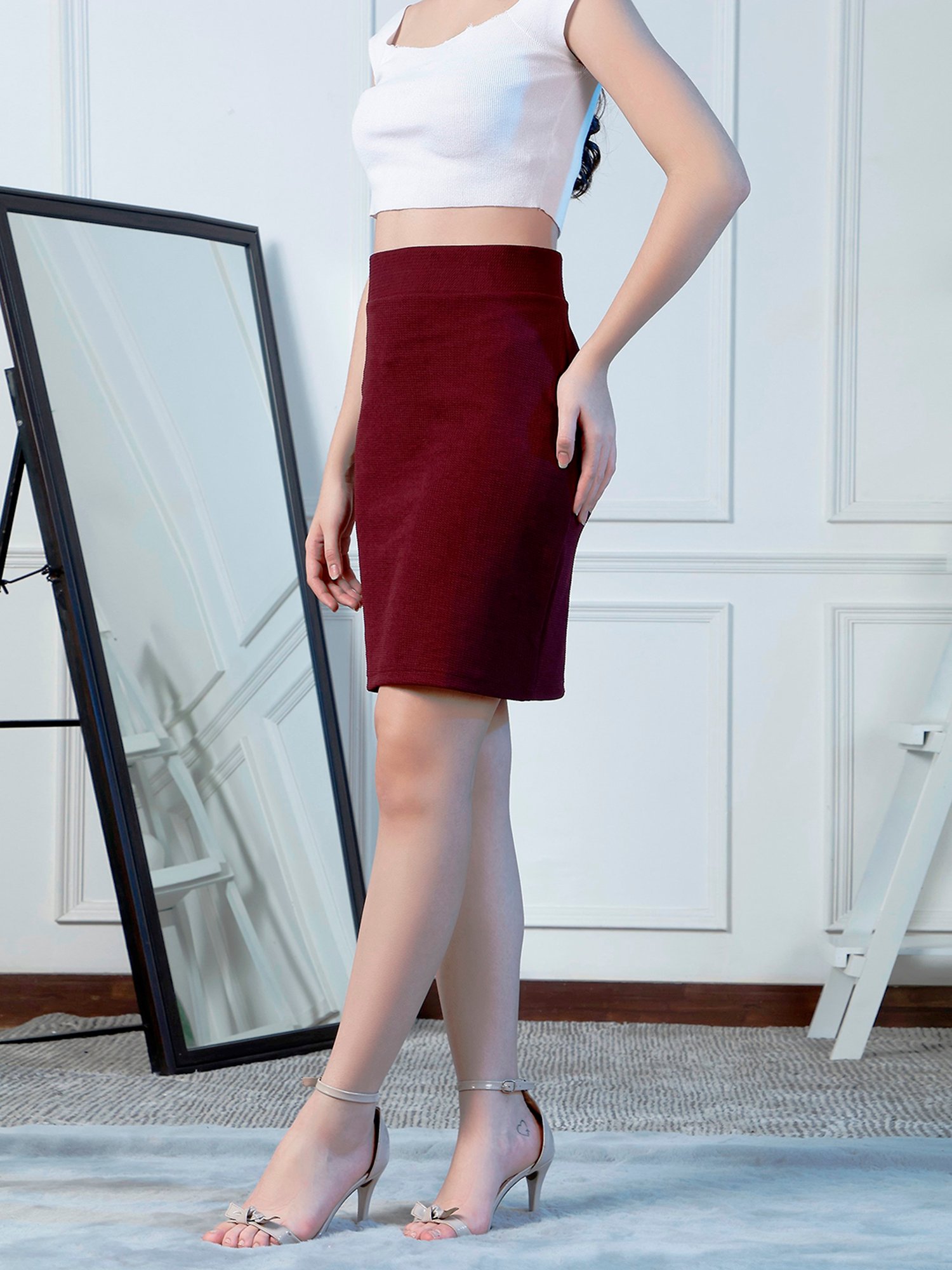 NEUDIS Wine Maxi Skirt