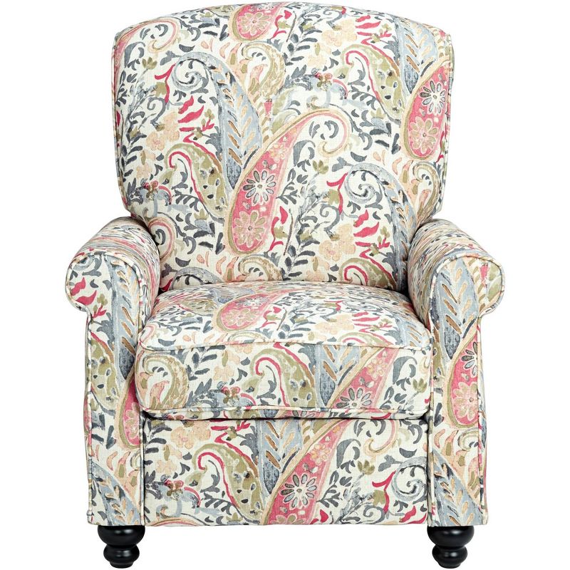 Elm Lane Ethel Coral Paisley Push Back Recliner Chair