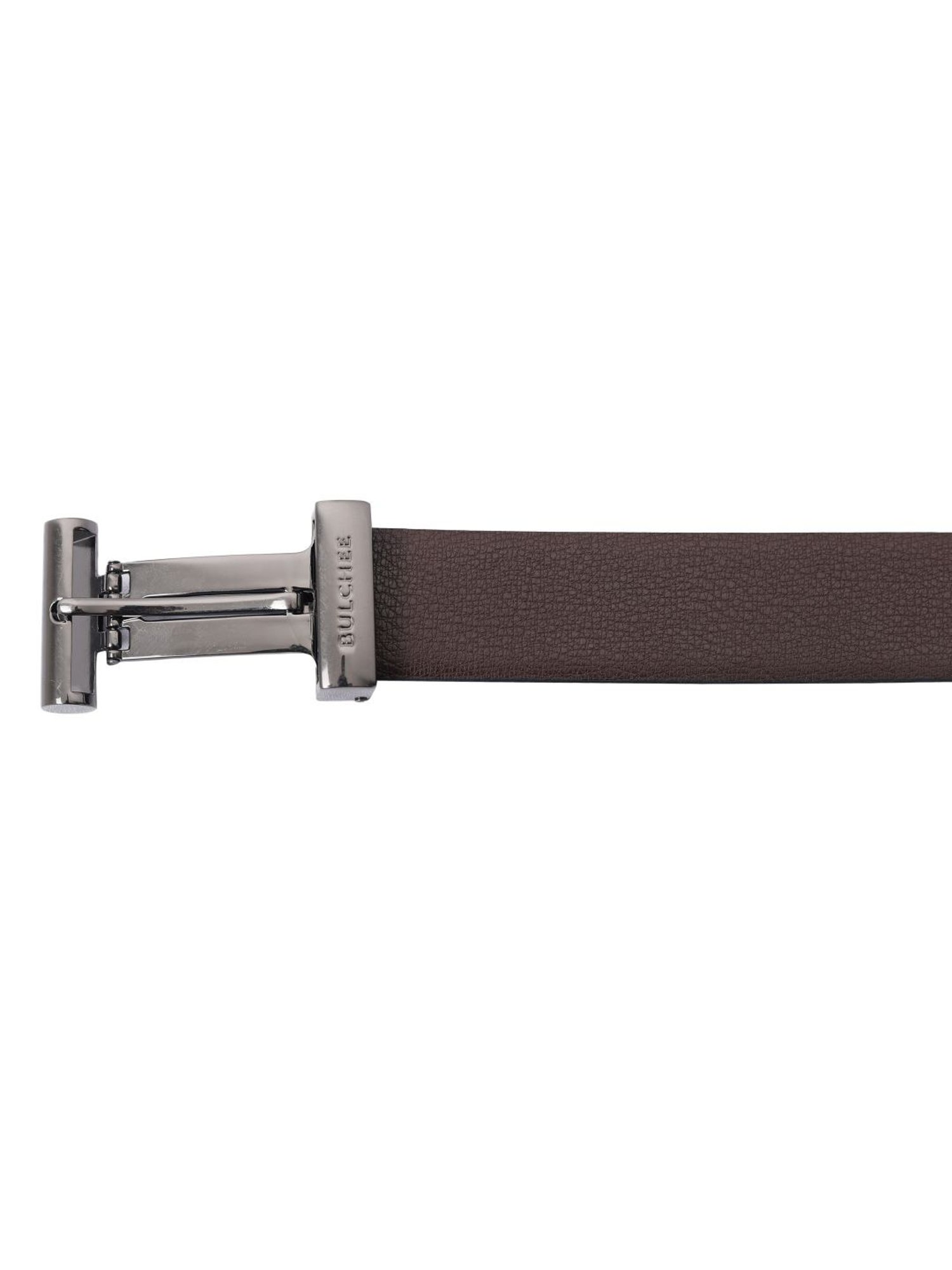 Bulchee Black & Brown Leather Solid Reversible Belt