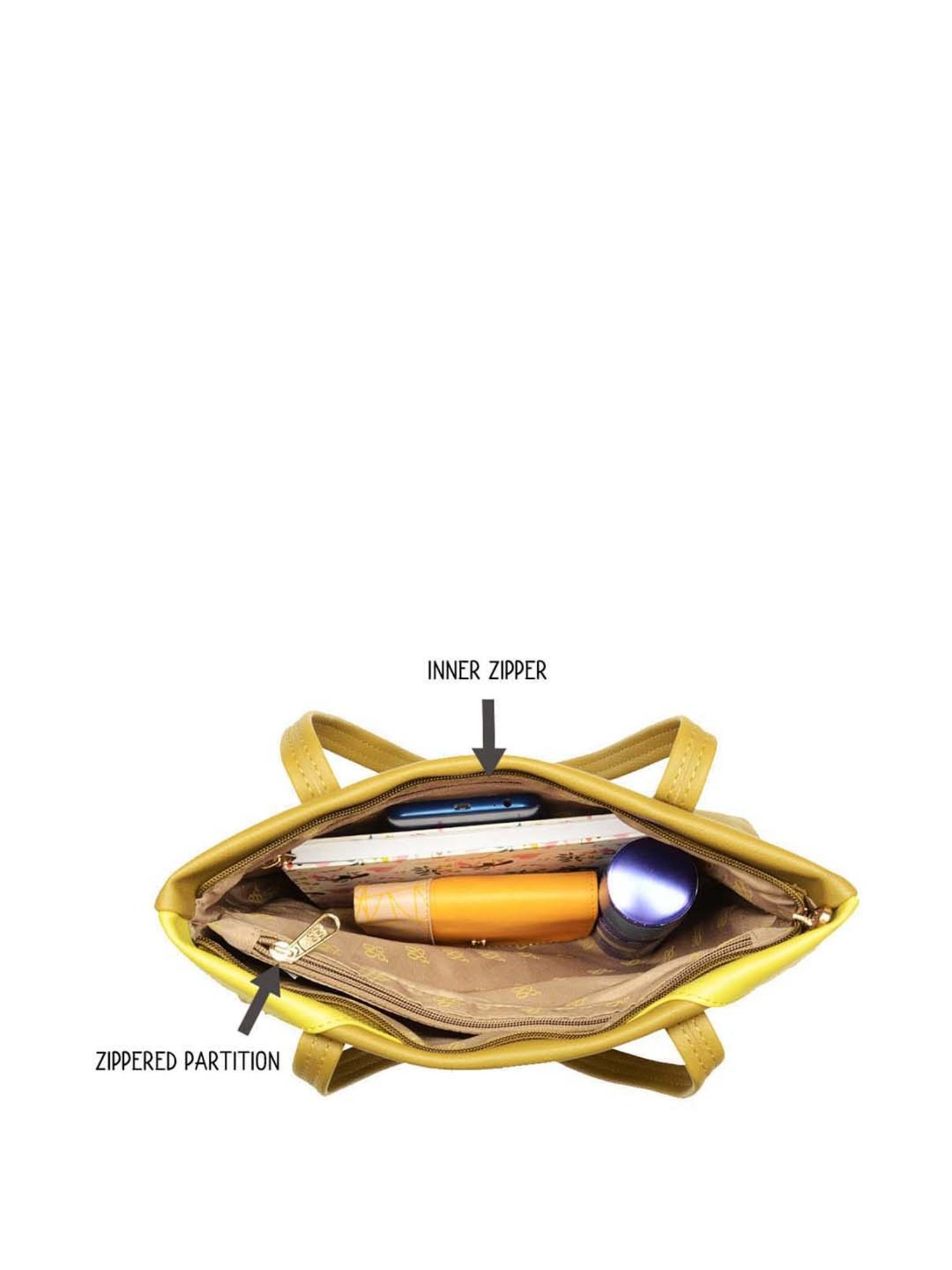 Baggit Olive Solid Medium Tote Handbag