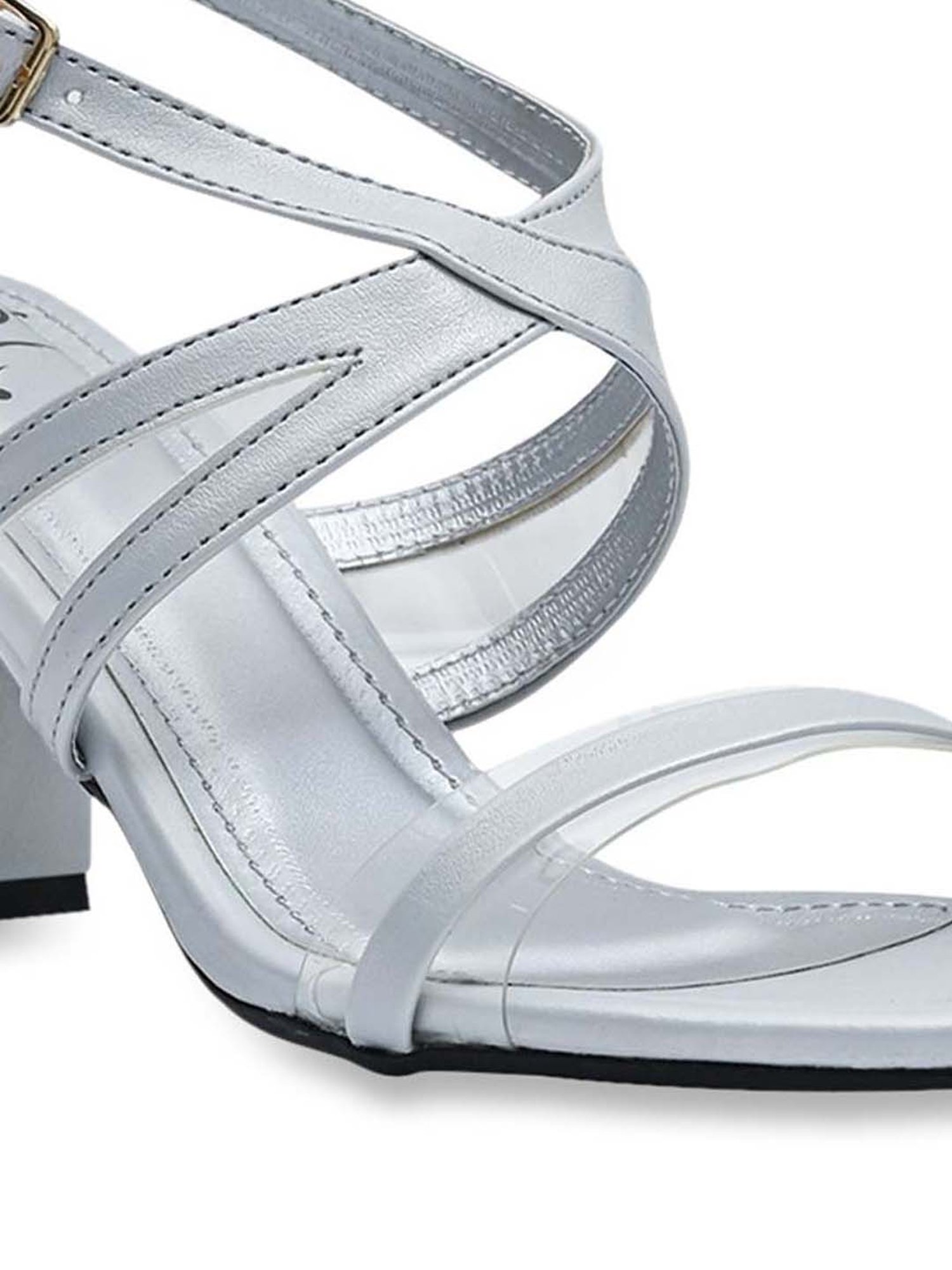 Jove Women's Silver Ankle Strap Sandals