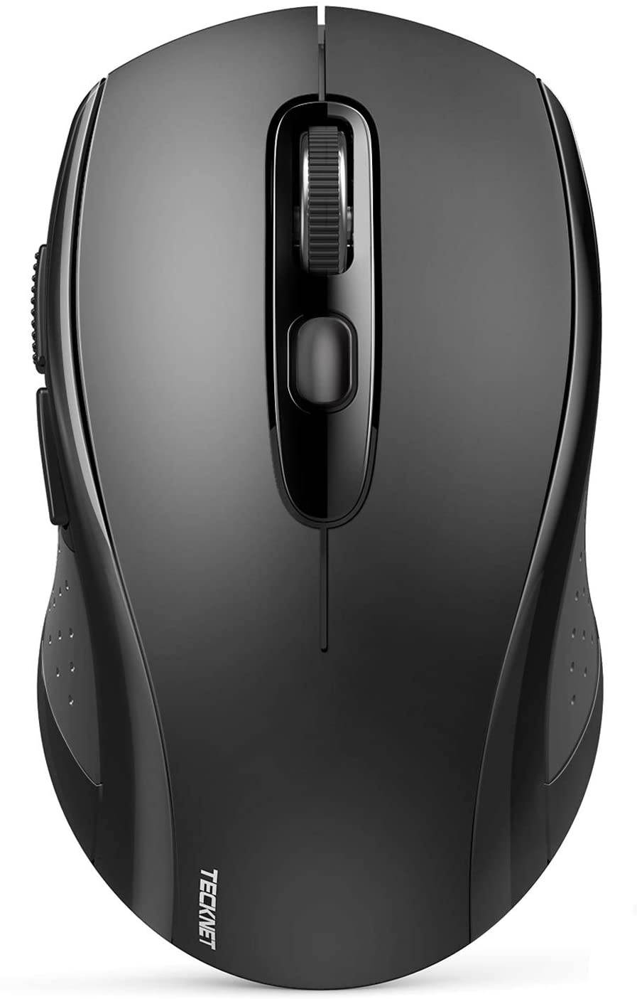 Bluetooth Wireless Mouse, TeckNet 3 Modes Bluetooth 5.0 & 3.0 Mouse 2.4G Wireless Portable Optical Mouse with USB Nano Receiver, 2400 DPI for Laptop, MacBook, PC, Windows, Android, OS System (Black)