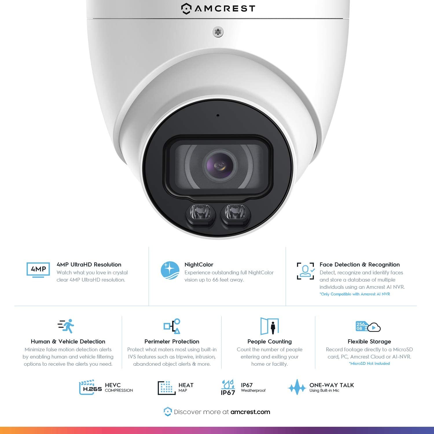 WFDBELL1 Smart Home Wi-Fi Doorbell, HD Camera, Two-Way Audio, No Hub Required