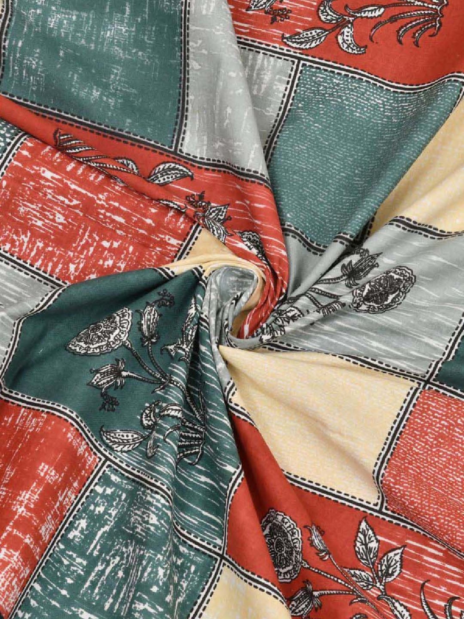 JaipurFabric Red 240 TC 100% Cotton Double Bedsheet with 2 Pillow Covers