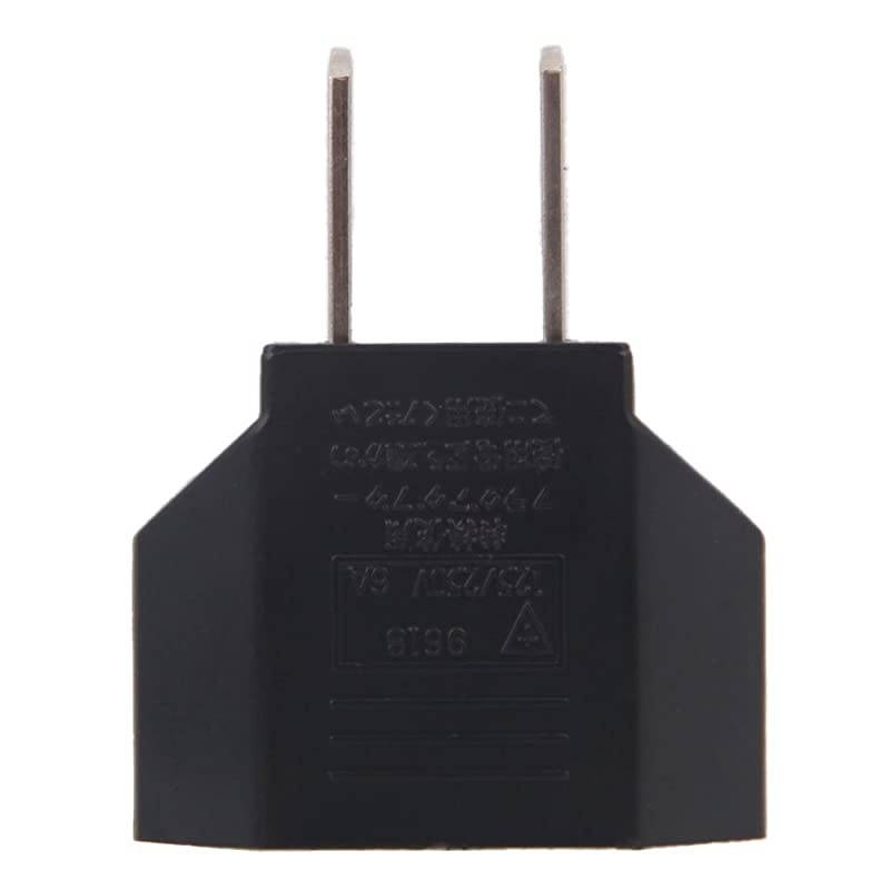 E-U1009618AK EU Europe to US USA Travel Power Plug Adapter Converter (Black, 2-Pack)