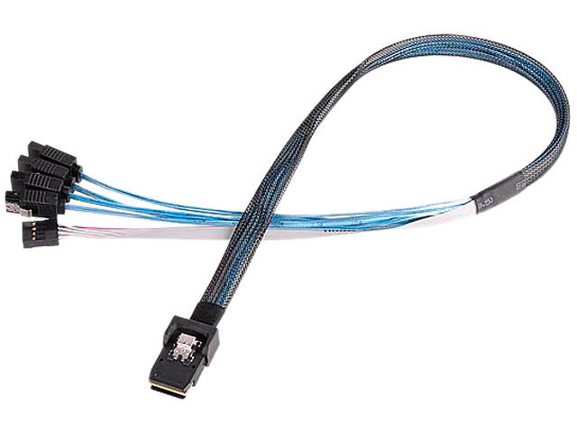 SilverStone 36 Pin Minisas Sff-8087 (Target) to SATA 7Pin (Host) + Sideband Cable 0.5M CPS03-RE Components Other RL-CPS03-RE