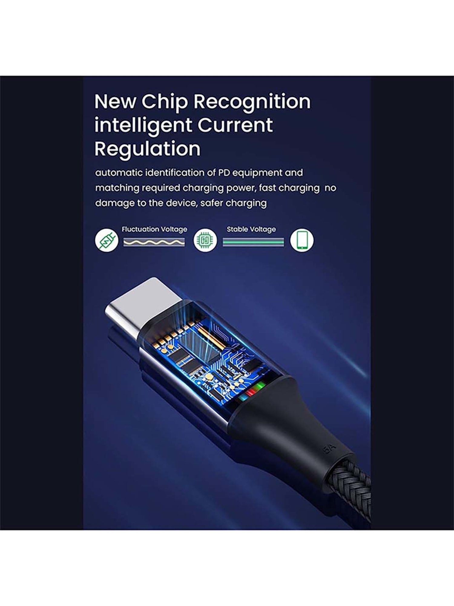 Moerdon MUC-C4C100W 100 Watt Fast Charging Data transfer Cable (Black)