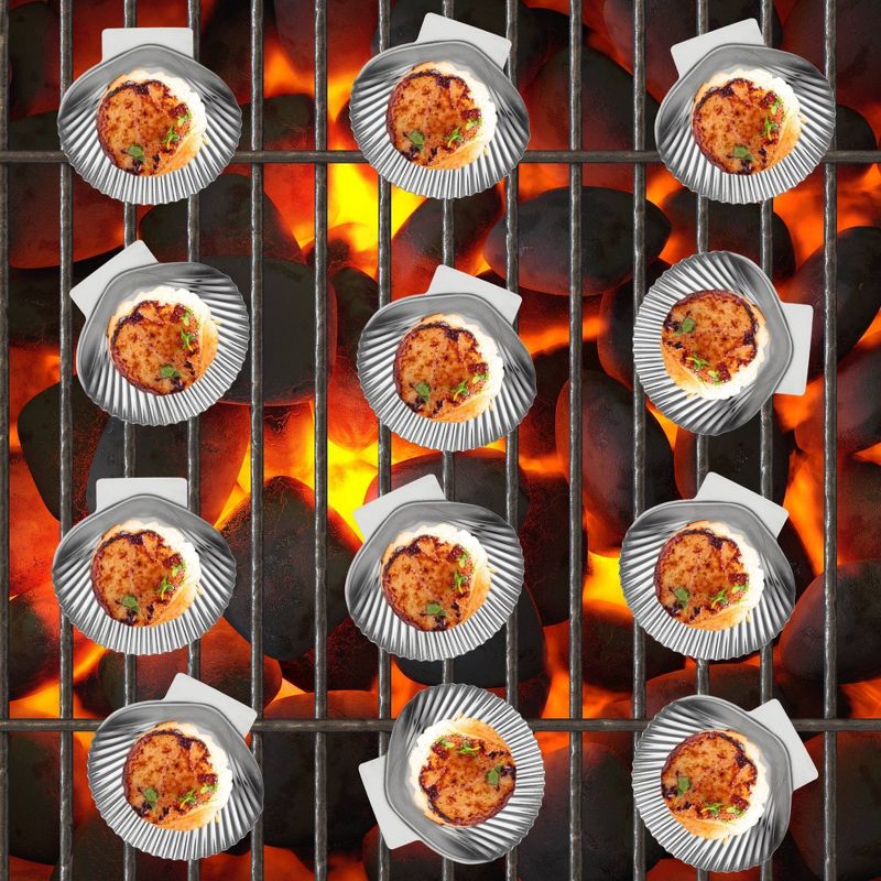 12pk Grillable Stainless Steel Clam Shells - Outset