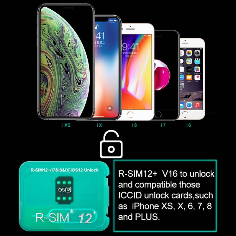 R-SIM12 Plus V16 2019 Unlock Card Small Adapter Smart Phone Accessory For IPhone X/8/7/6/6s/5s/ 4G IOS