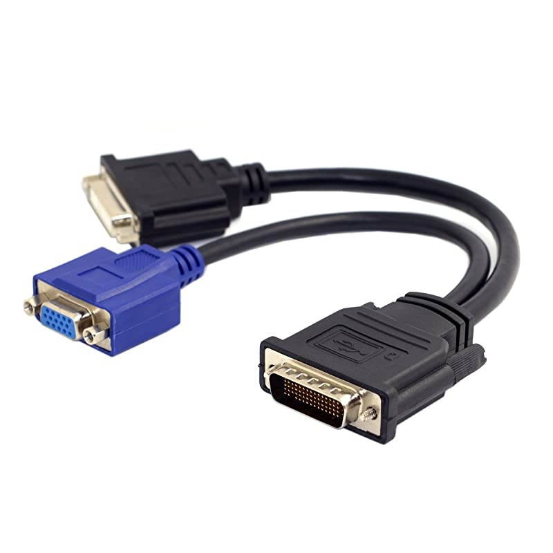 DMS59 Male to DVI 24+5 Female amp VGA RG 15pin Female Splitter Extension 15cm