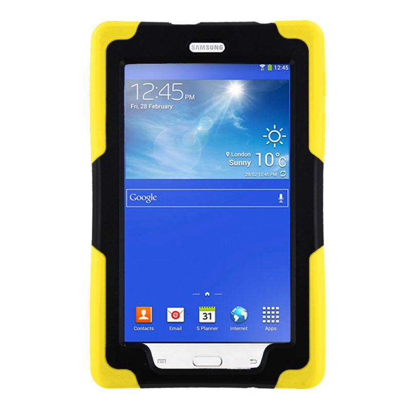 KIQ Heavy Duty Military Armor Case, Tablet Cover, Built-in Kickstand, cut-outs for camera and charging ports For Samsung Galaxy Tab E 7.0 Lite, Galaxy Tab 3 7.0 Lite (Purple)