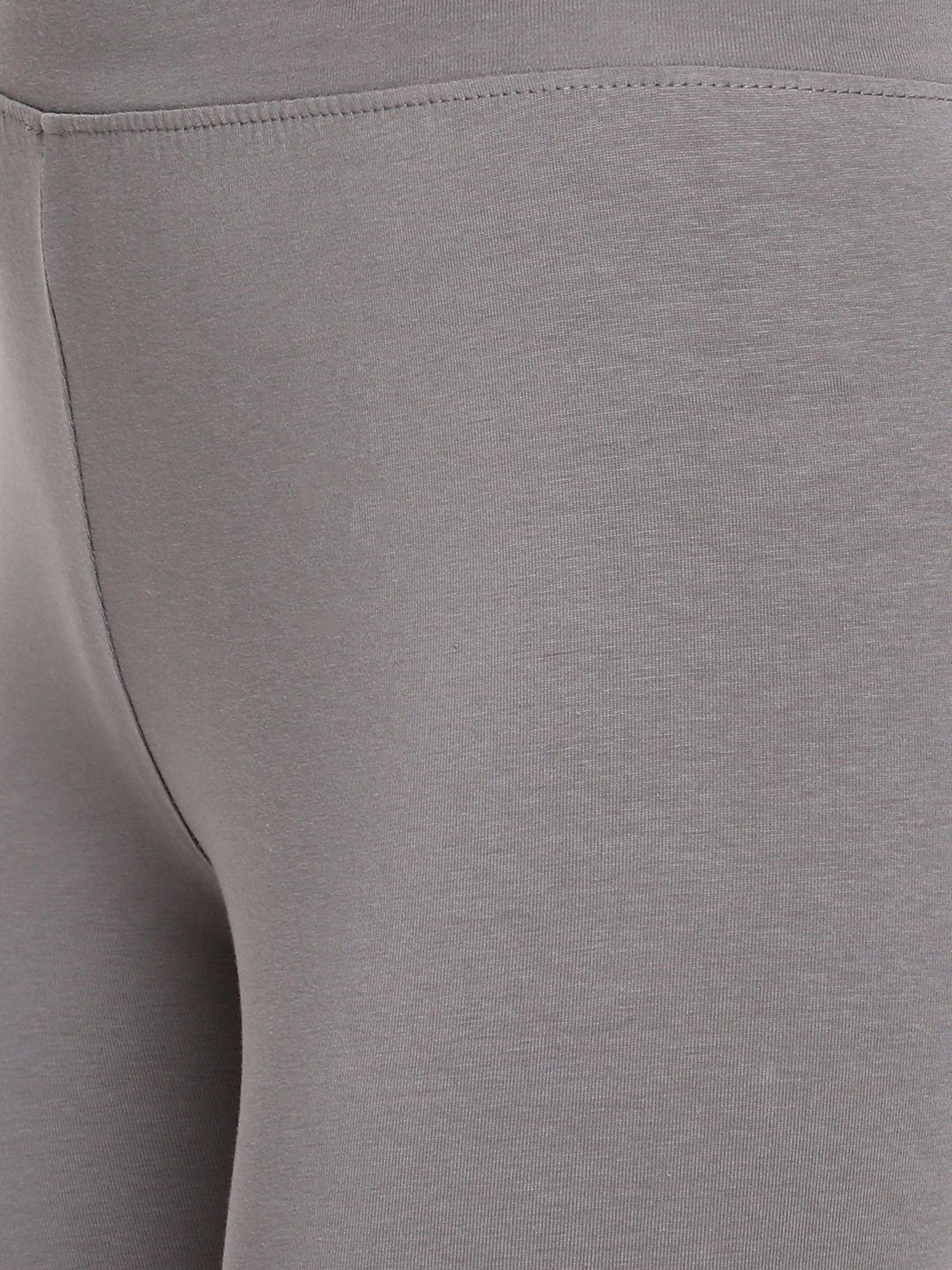 TWIN BIRDS Grey Cotton Ankle Length Leggings