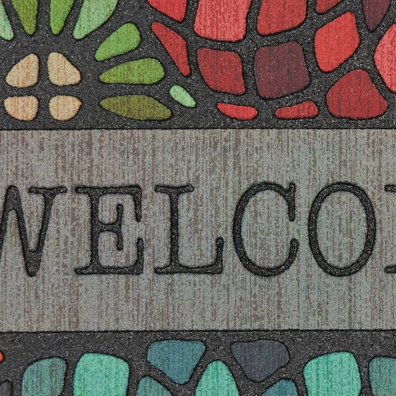 1'6"x2'6" Doorscapes Mat Welcome Stained Glass Floret - Mohawk