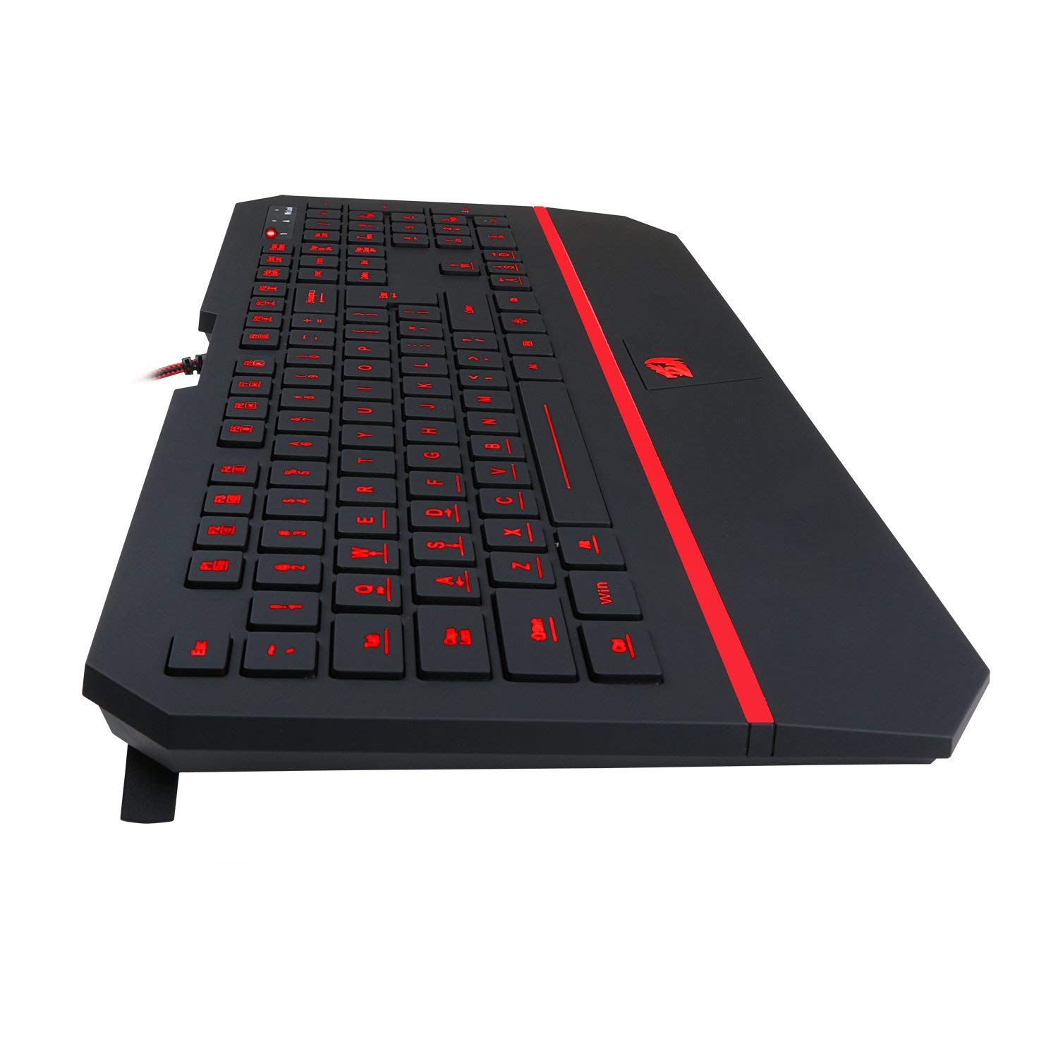 New Gaming Keyboard, RGB Gaming Keyboard RGB LED Backlit Illuminated 104 Key Silent Keyboard with Wrist Rest for Windows PC Games (RGB Backlit) Laser Engraved Keycaps ,Low profile Design
