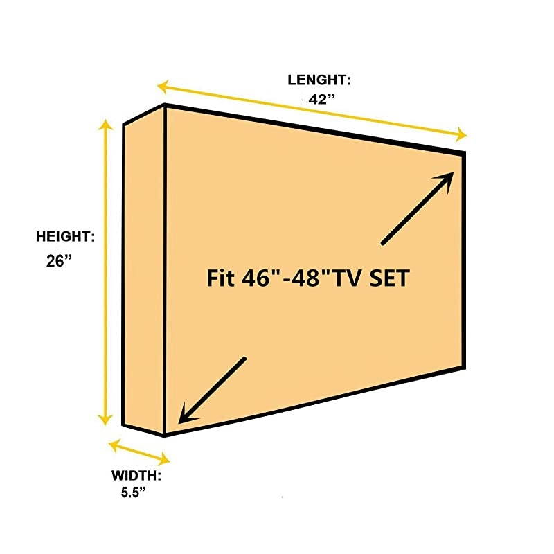 Outdoor 46"-48" TV Set Cover,Scratch Resistant Liner Protect LED Screen Best-Compatible with Standard Mounts and Stands (Tan) &hellip;
