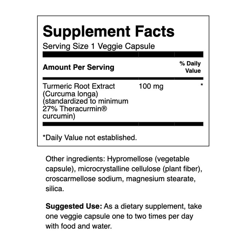 Swanson High Absorption Theracurmin Vegetable Capsules, 100 mg, 30 Count