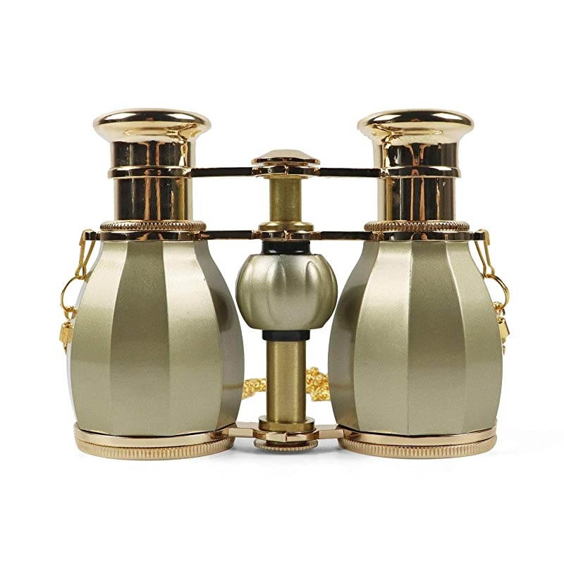 4X30 Vintage Opera Glasses Binoculars for Theater Musical Concert (Black, with Chain)