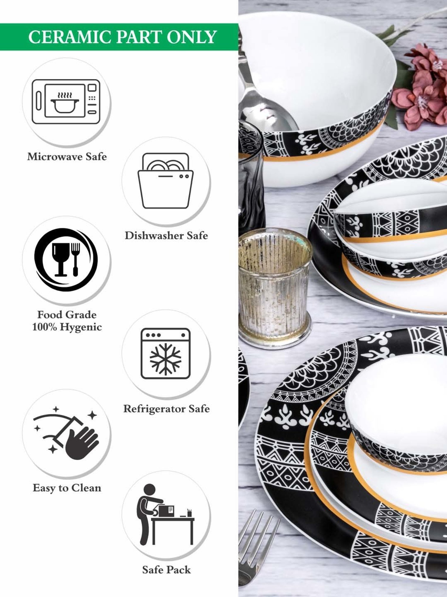 Cello White Opalware 27-Piece Dinner Set