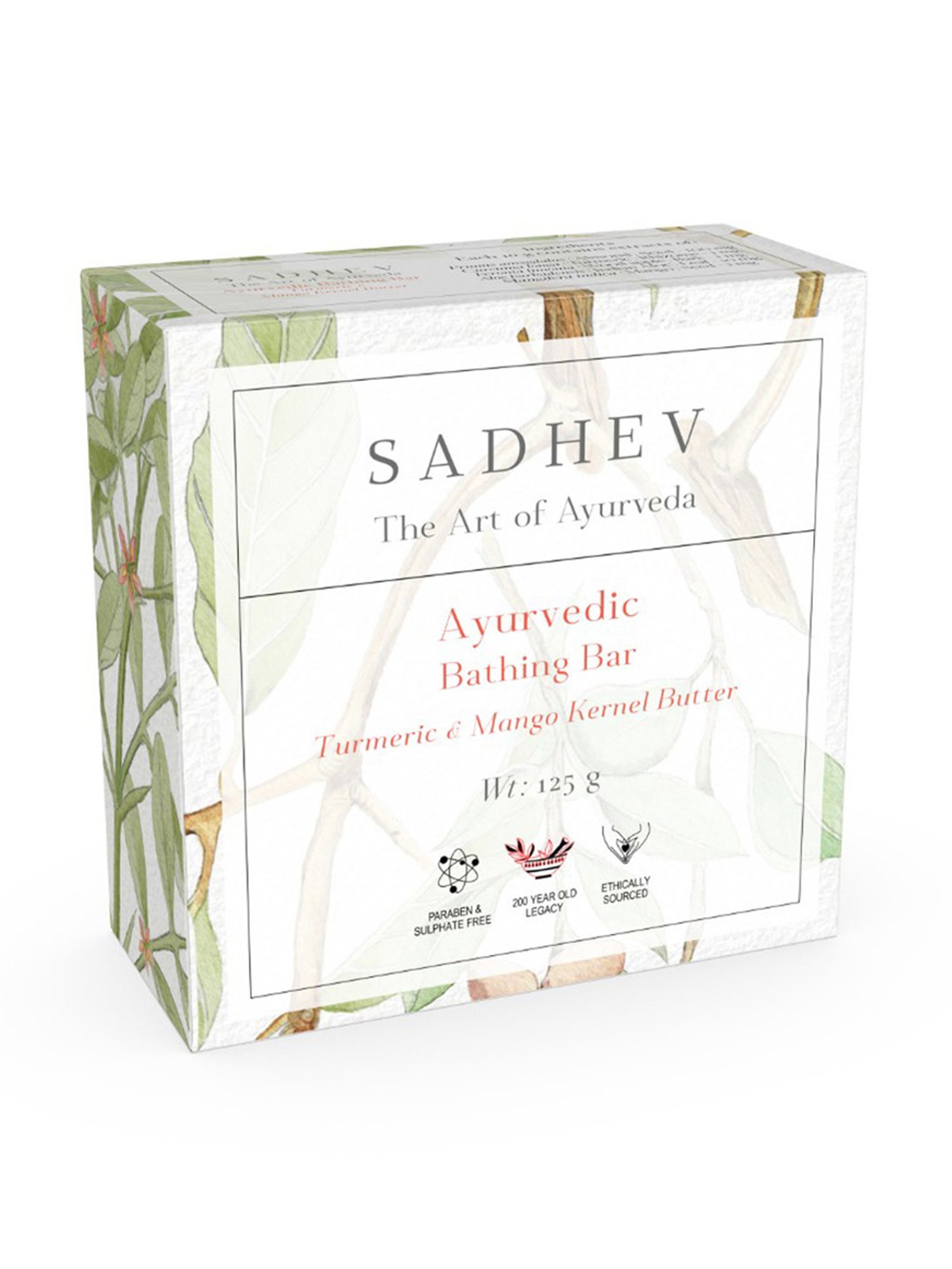 SADHEV The Art Of Ayurveda Turmeric & Mango Kernel Butter Bathing Bar - 125 gm