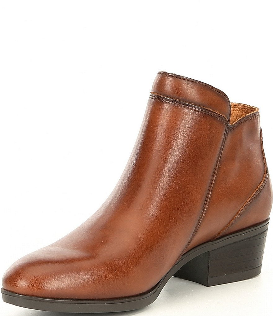 Pikolinos Daroca Side Zip Leather Block Heel Booties
