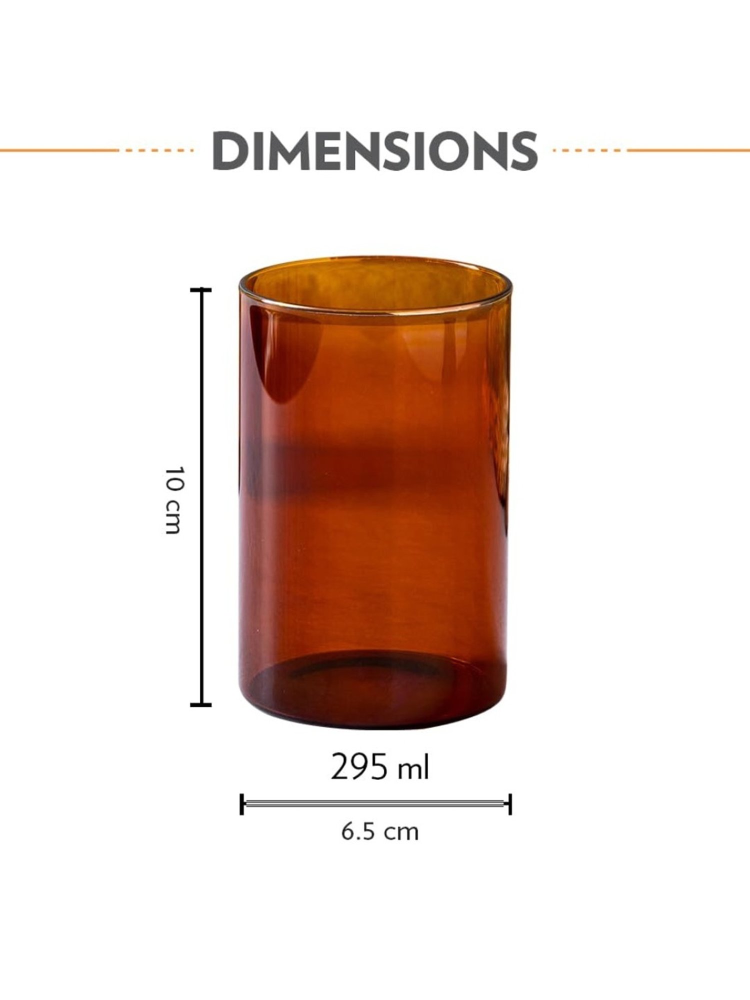 Borosil Transparent Glasses 295 ml - Set of 6