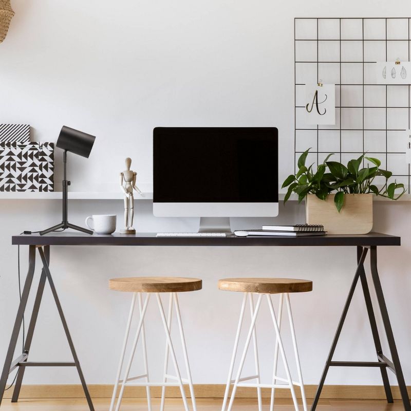 18" Pratt AdjusDesk Height Desk Lamp Matte Black - Globe Electric