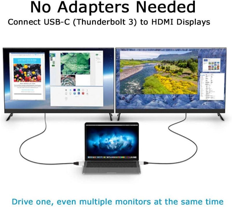 USB C to VGA Cable 6ft,USB Type C (Thunderbolt 3) to VGA Cable Sturdy Braided for USB 3.1 Devices-MacBook Pro, iPad Pro Samsung S10/S9/S8, Surface Book 2, Dell XPS, HP Etc