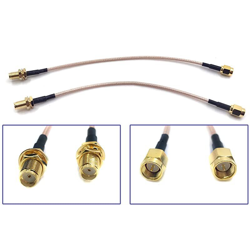 of 2 RF RG316 SMA Male to SMA Female Nut Bulkhead Crimp Antenna Low Loss Coaxial Cable 12 inch 30 cm