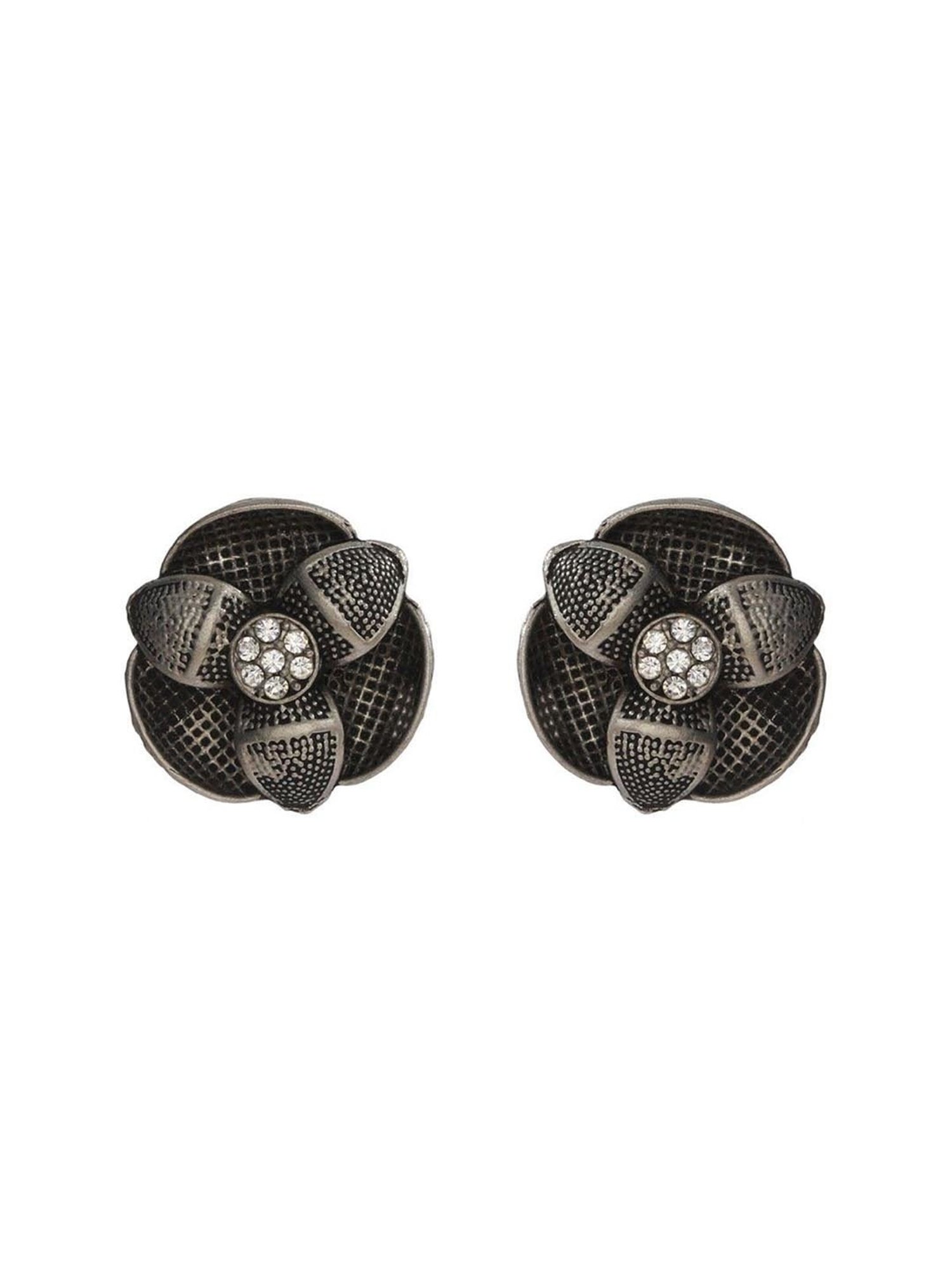 Priyaasi Floral Silver Stud Earrings